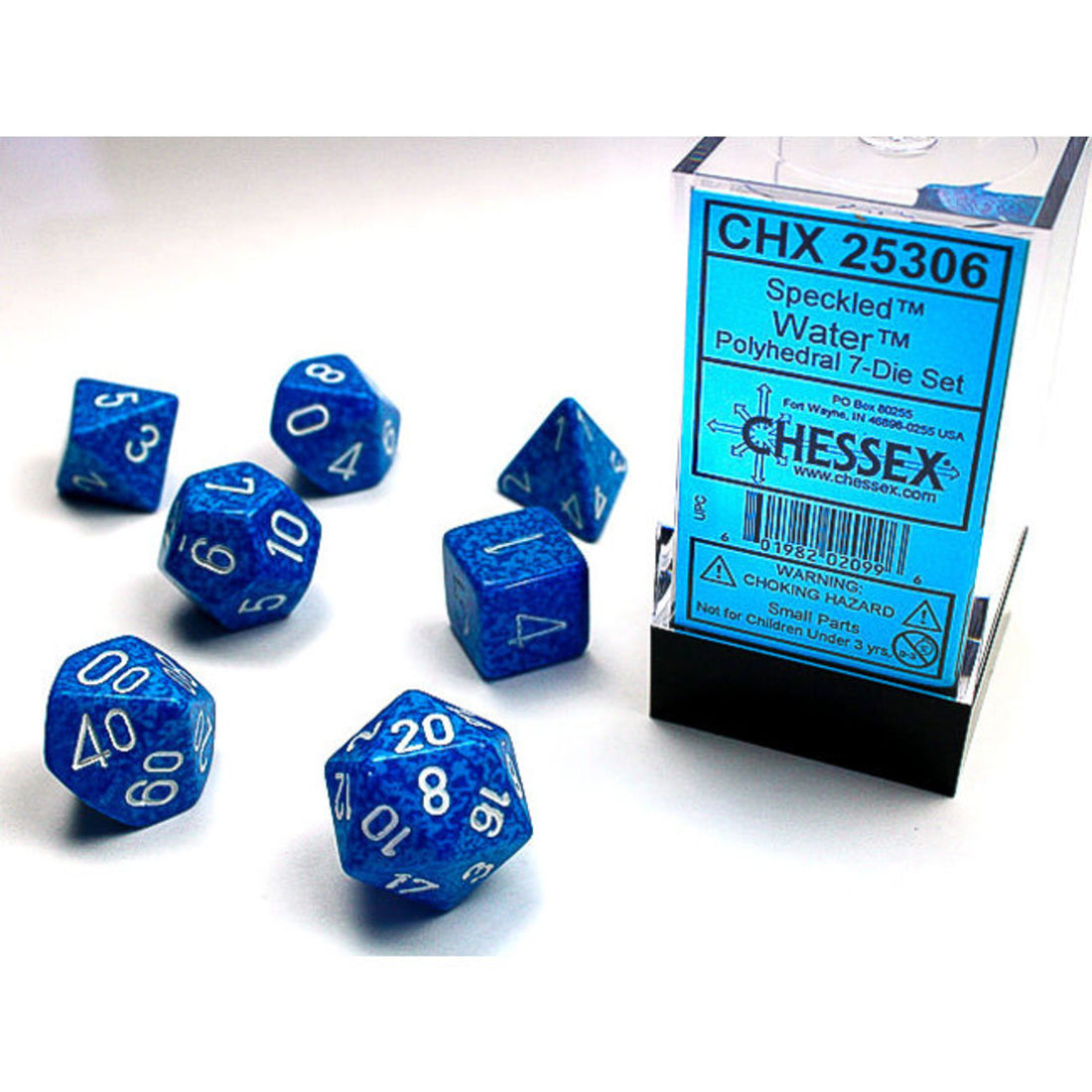 CHESSEX - ROL SET: Speckled Polyhedral 7-Die Set - Water