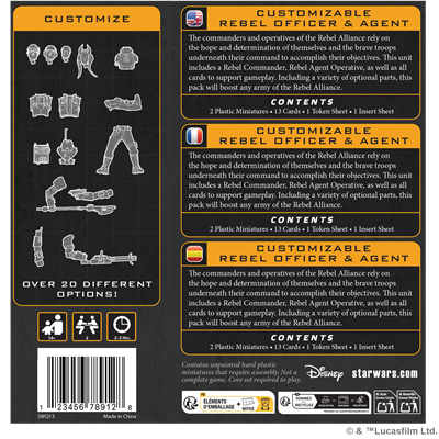 PREPEDIDOS - SW LEGION: CUSTOMIZABALE REBEL OFFICER &amp; AGENT