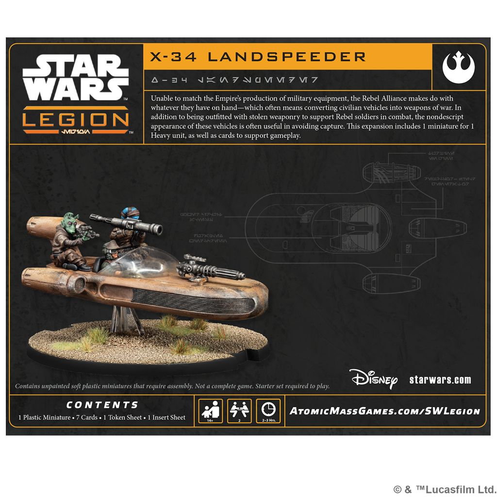 PREPEDIDO - SW LEGION: X-34 LANDSPEEDER