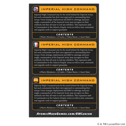 PREPEDIDO - SW LEGION: IMPERIAL HIGH COMMAND